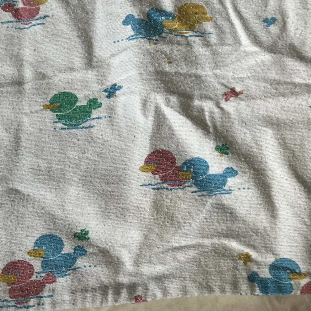 Vtg DUCKS Hospital‎ Baby Larger Size Receiving Swaddling Blanket 34 X 33 Medline